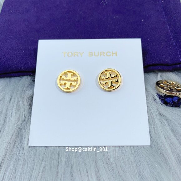 Tory Burch Jewelry - Tory Burch Women's Logo Circle-Stud Earrings - Tory Gold